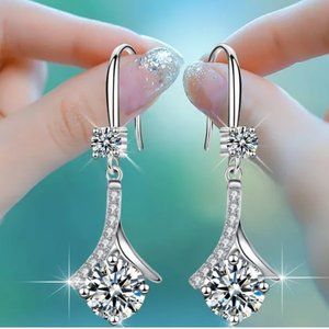 Sterling Silver Clear Earrings